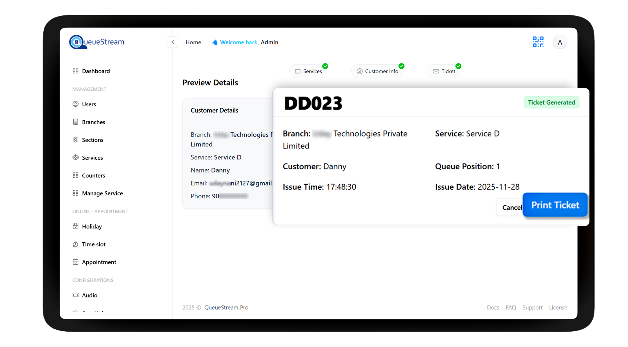 Generate Tickets visualization